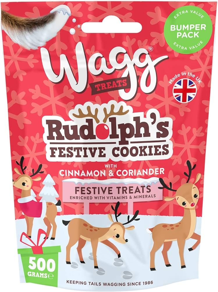Wagg Rudolph's Festive Cookies with Cinnamon & Coriander Festive Dog Treats 500g