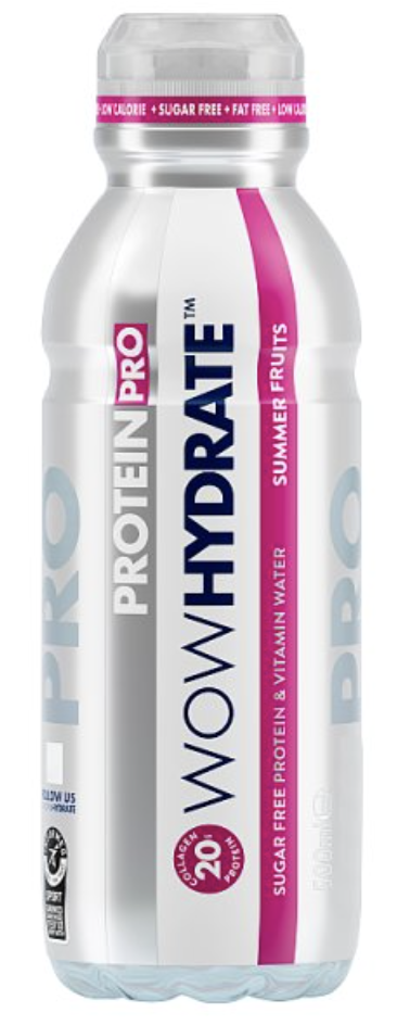 Case of x 12 Wow Hydrate Summer Fruits Protein Pro & Vitamin Water 500ml