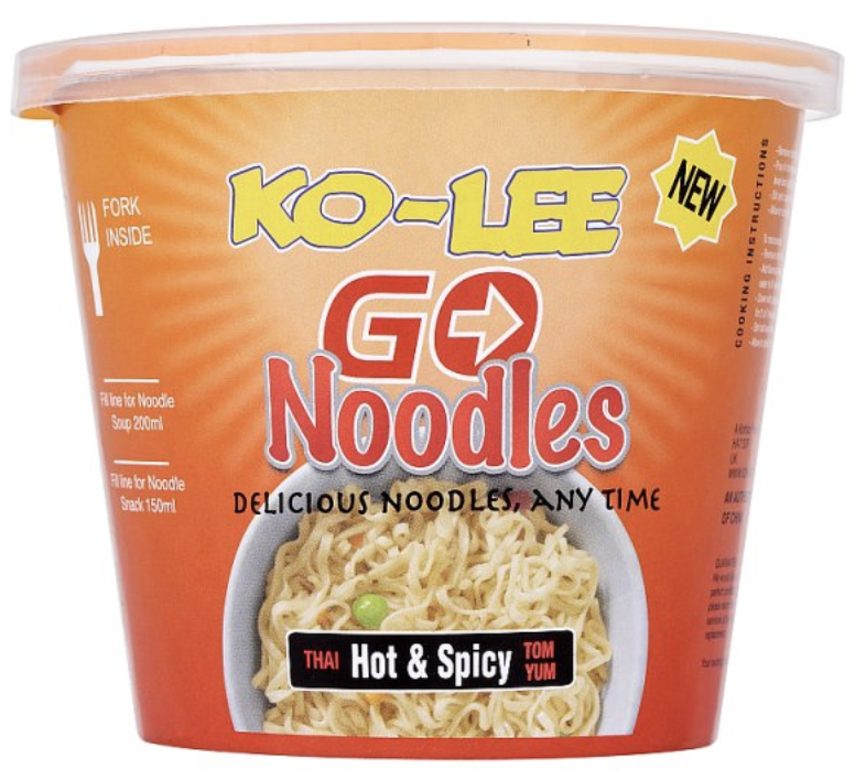 Case of 6 x Ko-Lee Go Noodles Thai Hot & Spicy Tom Yum 65g