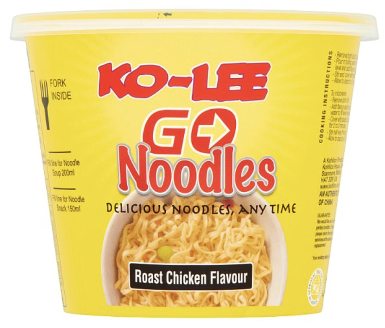 Case of 6 x Ko-Lee Go Noodles Roast Chicken Flavour 65g